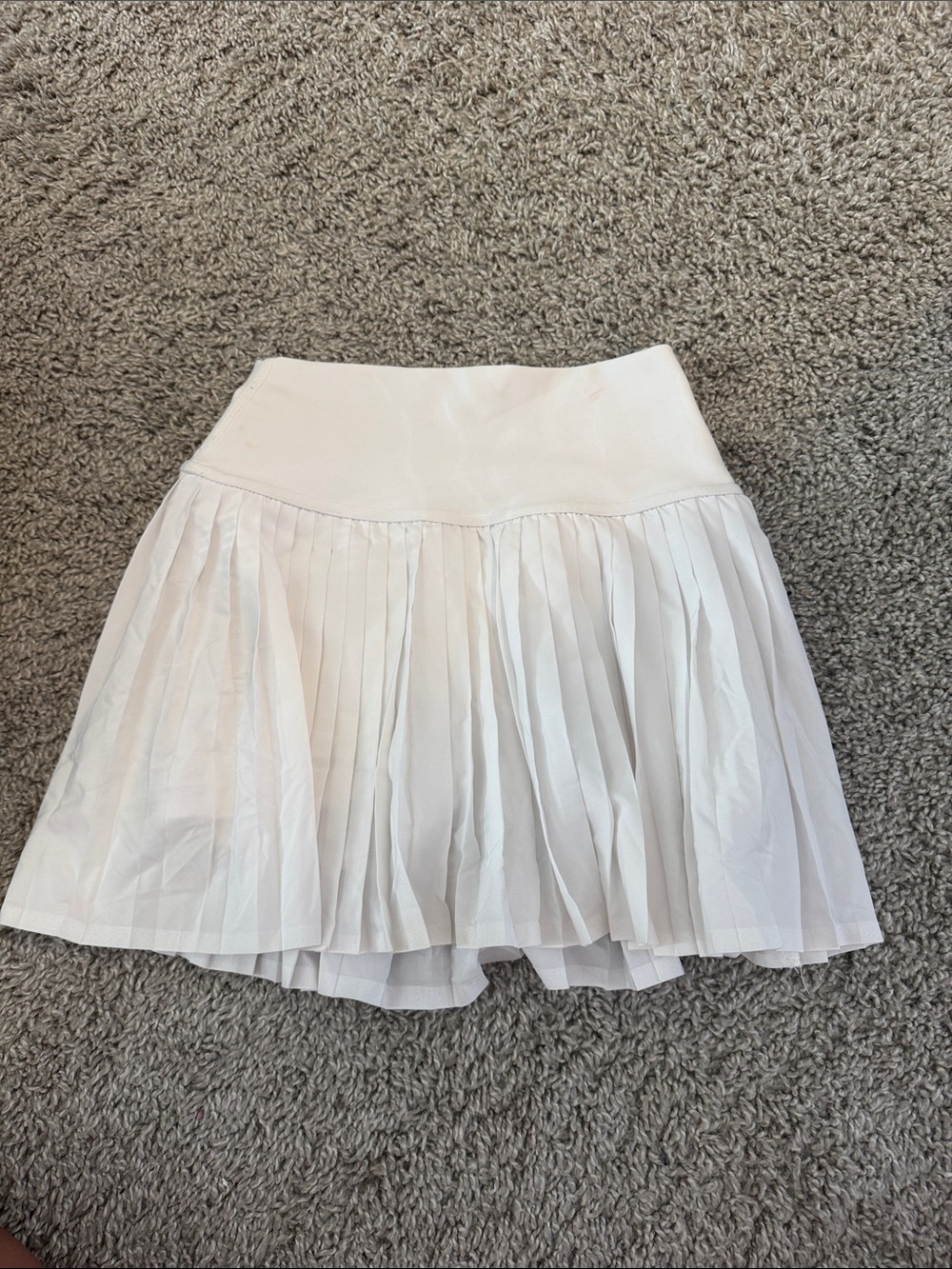 ALO Yoga White Pleated Circle Skirt
